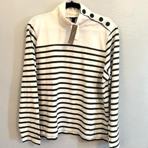 NWT J.Crew NWT loose fit cotton high neck shirt with buttons
